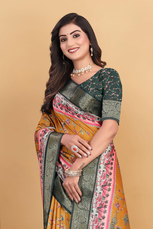 Vasthrlay Kanjivaram Traditional Unstitched Saree