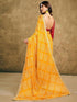 Vasthrlay Chiffon Bandhani Unstitched Yellow Saree
