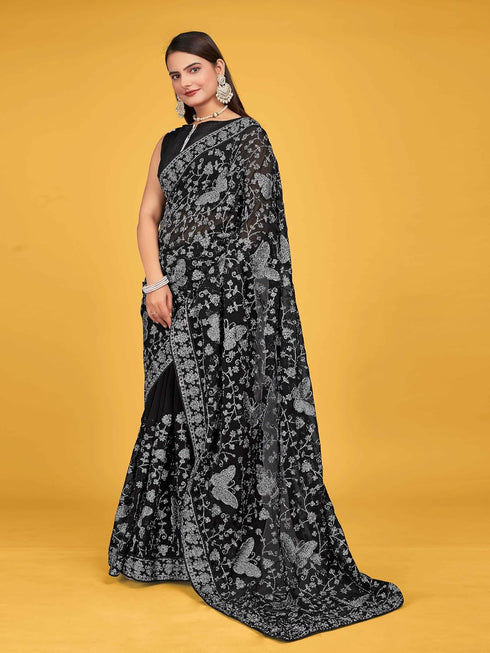 Vasthrlay Trendy Embroidery Black Blouse