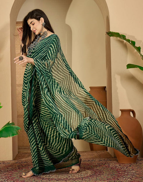 Vasthrlay Georgette Embroidery Unstitched Yellow Saree