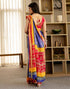 Vasthrlay Bandhani Printed Royal Blue Saree With Unstitched Blouse Piece