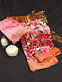 Vasthrlay Tussar Printed Contrast