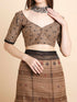 Vasthrlay Cotton Printed Mulmul Brown Saree