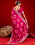 Vasthrlay Bandhani Embroidery Unstitched Orange Saree