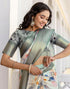 Vasthrlay Womens Printed Unstitched Beige Saree
