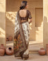 Vasthrlay Chanderi Printed Unstitched Beige Saree