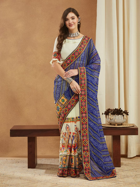 Vasthrlay Designer Embroidered Georgette Saree