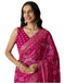 Vasthrlay Georgette Bandhani Unstitched Maroon Saree