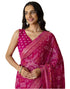 Vasthrlay Georgette Bandhani Unstitched Maroon Saree