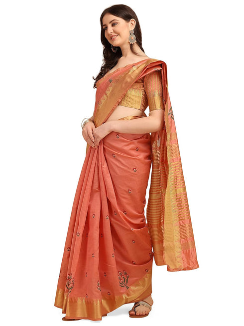 Vasthrlay Multicolor Embroidered Saree