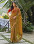 Vasthrlay Bandhani Embroidery Unstitched Dusty Pink Saree