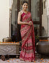 Vasthrlay Georgette Bandhani Unstitched Maroon Saree