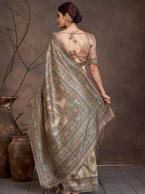 Vasthrlay Madhubani Printed Unstitched Hs Ethnic Wear