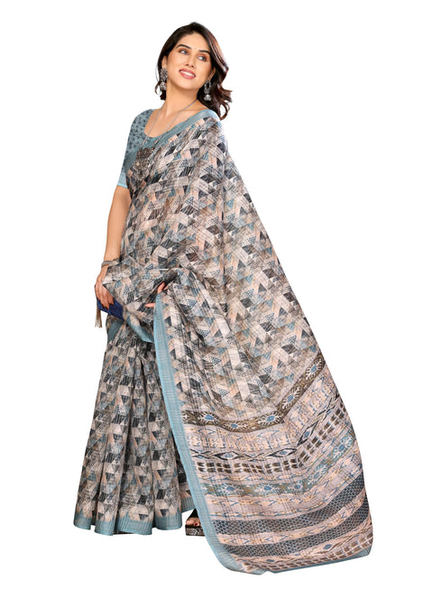 Vasthrlay Printed Unstitched Saree