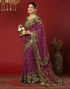 Vasthrlay Georgette Bandhani Unstitched Wine Saree