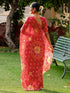 Vasthrlay Bandhani Printed Unstitched Peach Saree
