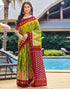 Vasthrlay Chanderi Bandhani Unstitched White Saree