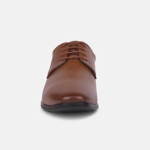 Bata Tan Formal Derby-Style Shoes With Lace-Up Closure For Men (Style 8213352)