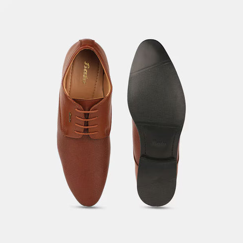 Bata Tan Formal Derby-Style Shoes With Lace-Up Closure For Men (Style 8213598)