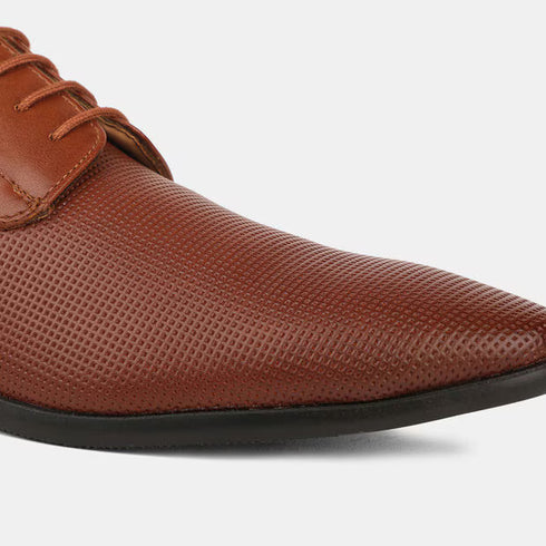 Bata Tan Formal Derby-Style Shoes With Lace-Up Closure For Men (Style 8213598)