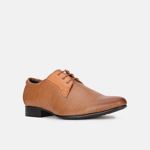 Bata Tan Formal Derby-Style Shoes With Lace-Up Closure For Men (Style 8213764)