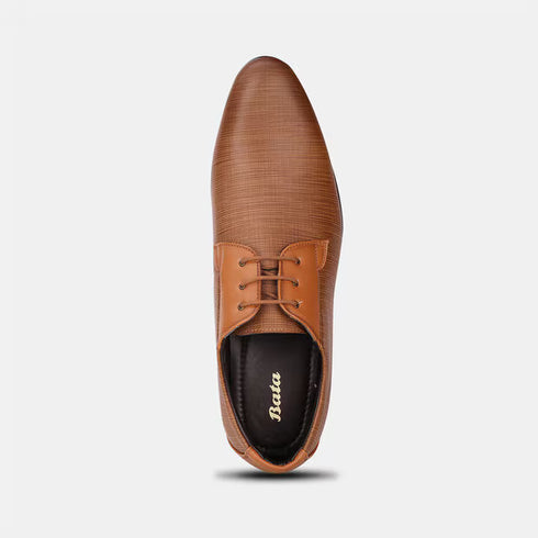 Bata Tan Formal Derby-Style Shoes With Lace-Up Closure For Men (Style 8213764)