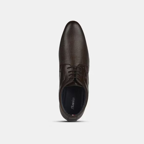 Bata Dark Brown Formal Lace-Up Shoes For Men