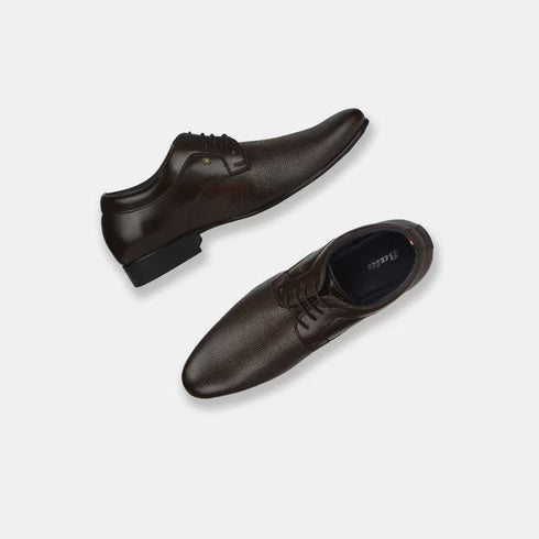 Bata Dark Brown Formal Lace-Up Shoes For Men
