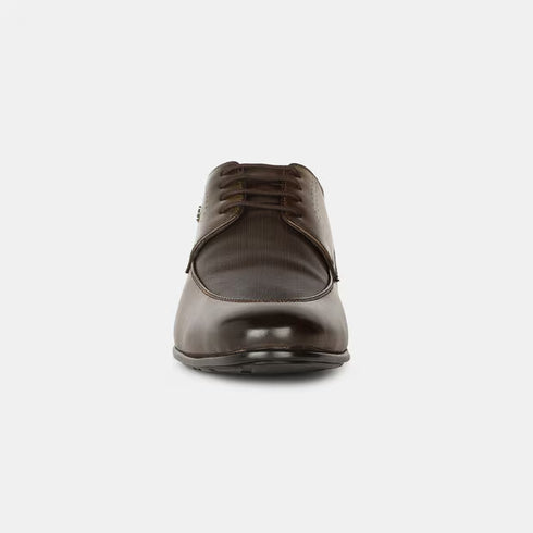 Bata Brown Formal Derby-Style Shoes With Lace-Up Closure For Men