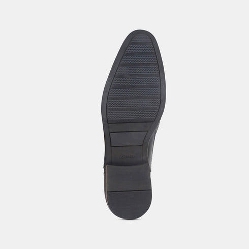 Bata Black Textured Formal Derby Style Shoes With Lace-Up Detail For Men (Style 8216340)