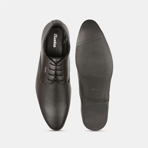 Bata Black Formal Derby-Style Shoes With Lace-Up Closure For Men (Style 8216598)