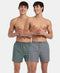 Jockey Checkered Cotton Inner Boxers | Monument & Dark Forest