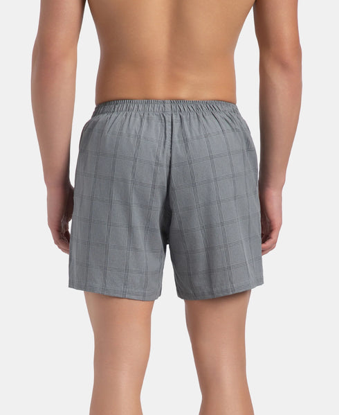 Jockey Checkered Cotton Inner Boxers | Monument & Dark Forest