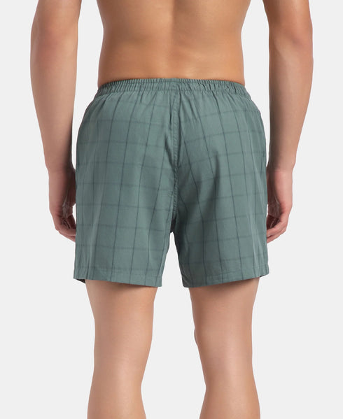 Jockey Checkered Cotton Inner Boxers | Monument & Dark Forest