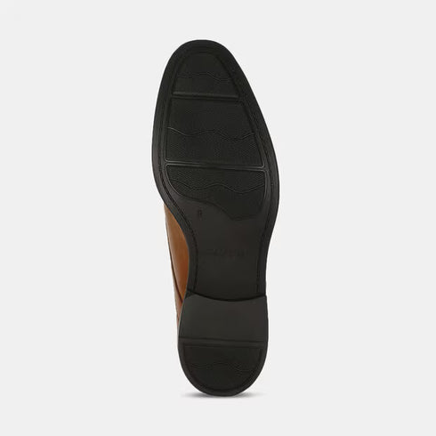 Bata Tan Leather Formal Derby-Style Shoes With Lace-Up Closure For Men
