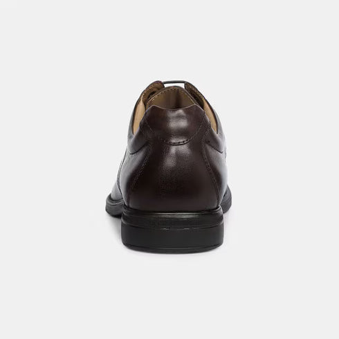 Bata Dark Brown Leather Formal Derby-Style Shoes For Men