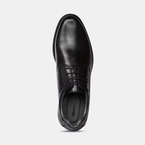 Bata Black Leather Formal Derby-Style Shoes For Men (Style 8246075)