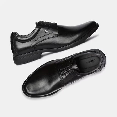 Bata Black Leather Formal Derby-Style Shoes For Men (Style 8246075)
