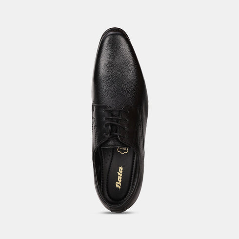 Bata Black Leather Formal Derby-Style Shoes For Men (Style 8246423)