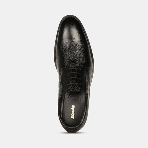 Bata Black Formal Derby Shoes With Lace-Up Closure For Men (Style 8256109)