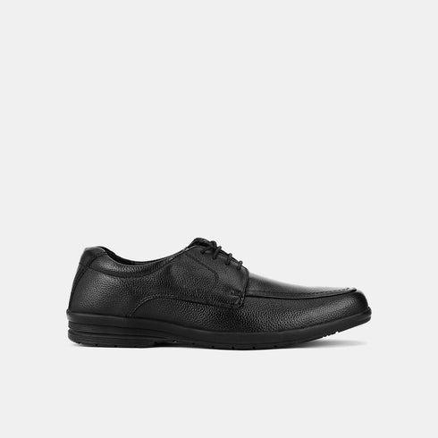Bata Black Leather Formal Derby-Style Shoes For Men (Style 8256637)