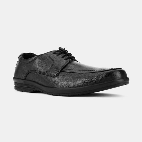 Bata Black Leather Formal Derby-Style Shoes For Men (Style 8256637)