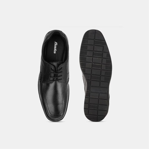Bata Black Leather Formal Derby-Style Shoes For Men (Style 8256637)