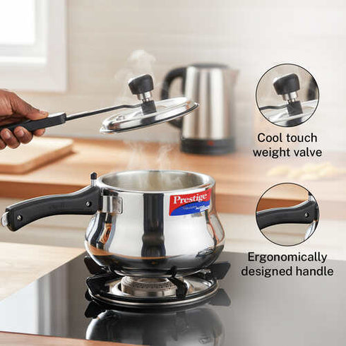 Prestige 3.5 Litre Stainless Steel Nakshatra Alpha Svachh Inner Lid Pressure Cooker 3.5 L