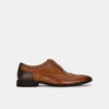Bata Tan Brown Textured Oxford Style Formal Shoes For Men