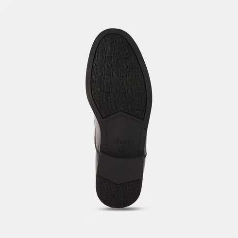 Bata Black Leather Formal Oxford-Style Shoes For Men