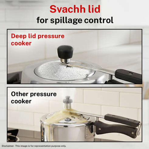 Prestige Nakshatra Plus Svachh Aluminium Spillage Control Pressure Cooker 3 L Silver