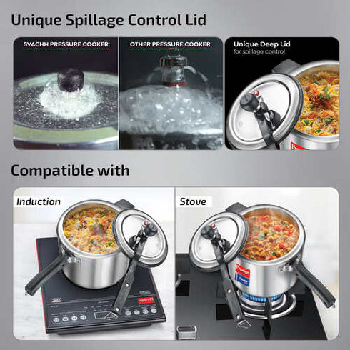 Prestige Tri-ply Svachh Inner Lid Pressure Cooker 5 L Combo