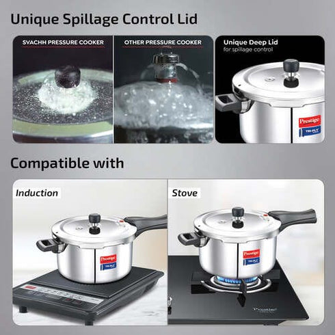 Prestige Tri-ply Svachh Outer Lid Pressure Cooker 5 L Combo