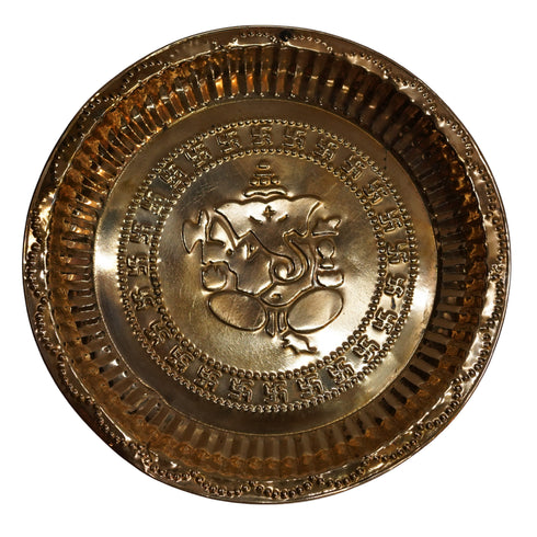 Copper Engraved Om Prasad Plate